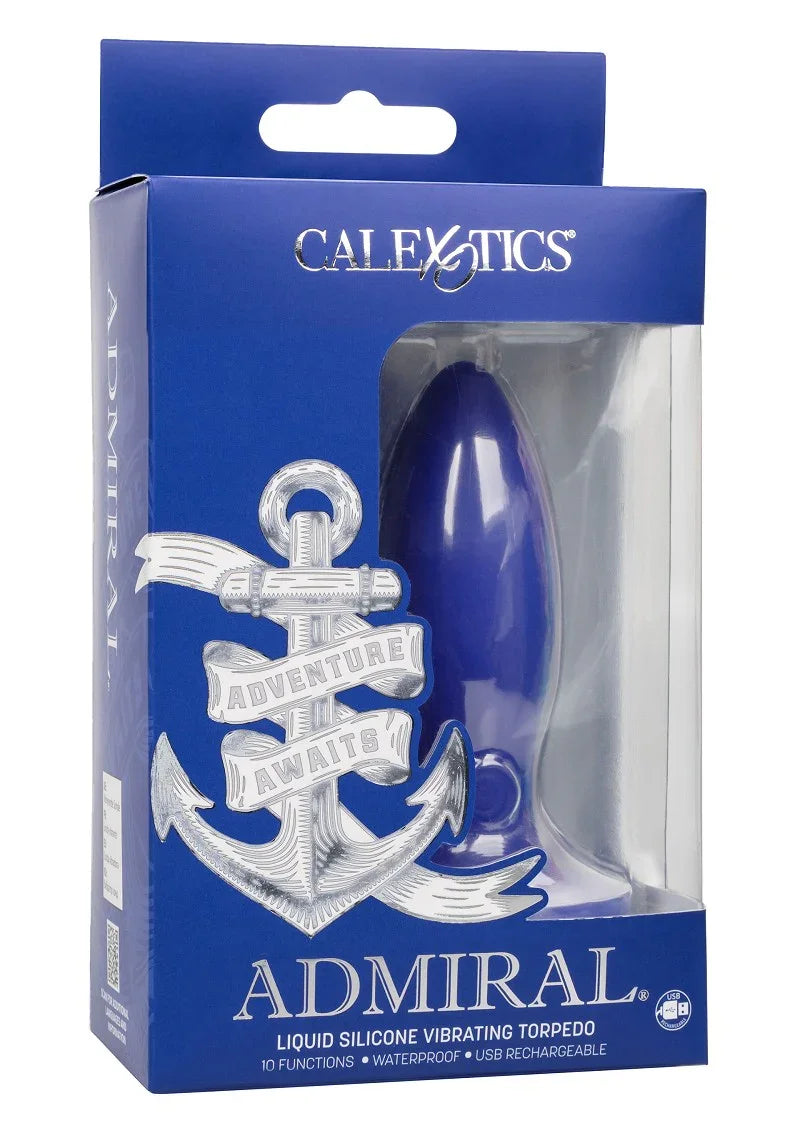 Admiral Liquid Silicone Vibrating Torpedo by CalExotics - Happytoys Sexshop: Toys for Feeling Happy & Easy 😊 - Discreet geleverd