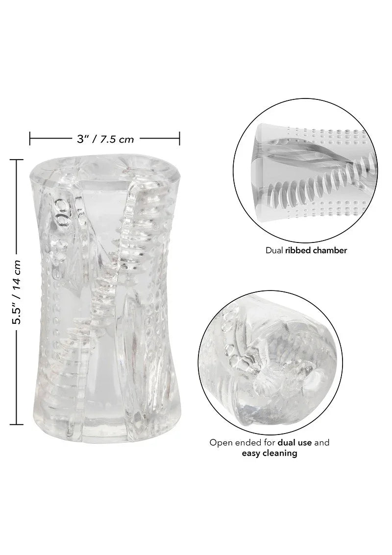 Cyclone Dual Ribbed Stroker Masturbator by CalExotics - Happytoys Sexshop: online sex shop for Feeling Happy & Easy 😊 - Discreet geleverd