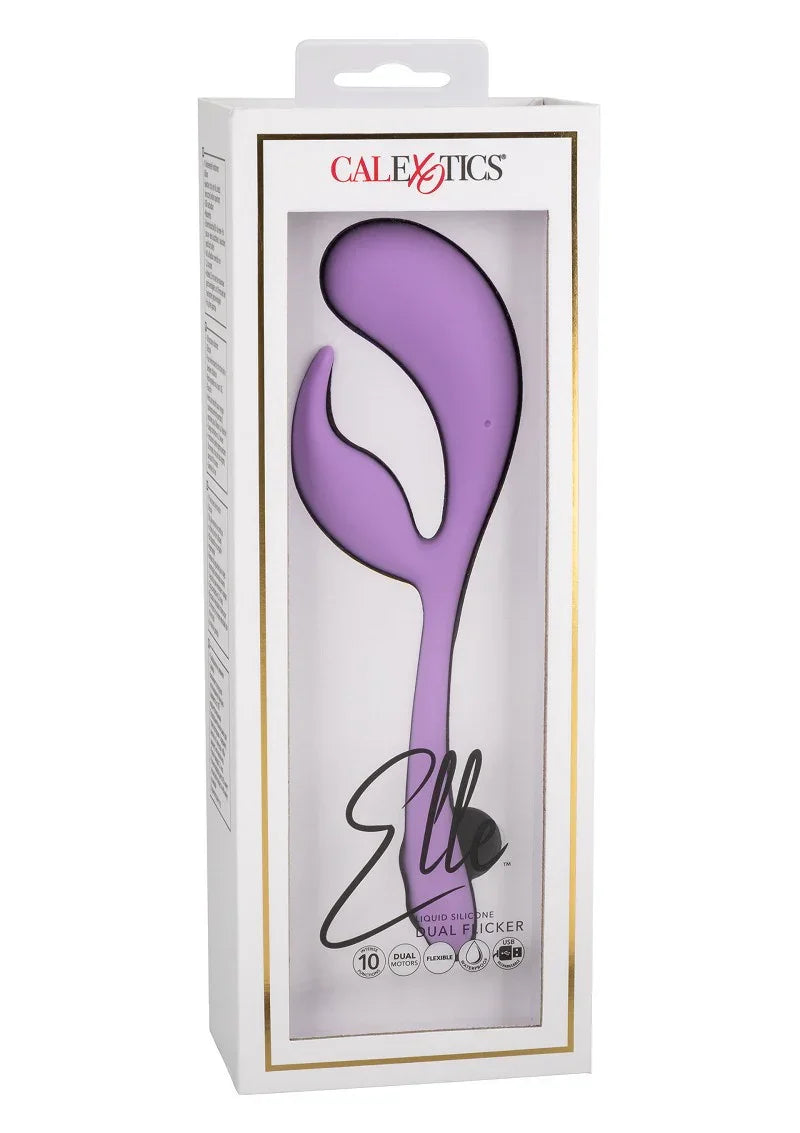 Elle Liquid Silicone Dual Flicker Vibrator by CalExotics - Happytoys Sexshop: Toys for Feeling Happy & Easy 😊 - Discreet geleverd