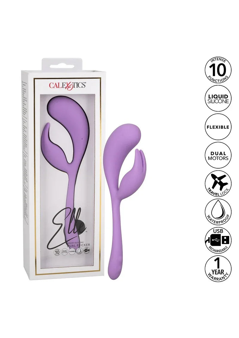 Elle Liquid Silicone Dual Flicker Vibrator by CalExotics - Happytoys Sexshop: Toys for Feeling Happy & Easy 😊 - Discreet geleverd