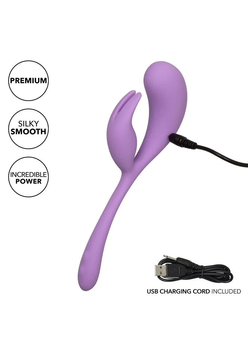 Elle Liquid Silicone Dual Flicker Vibrator by CalExotics - Happytoys Sexshop: Toys for Feeling Happy & Easy 😊 - Discreet geleverd