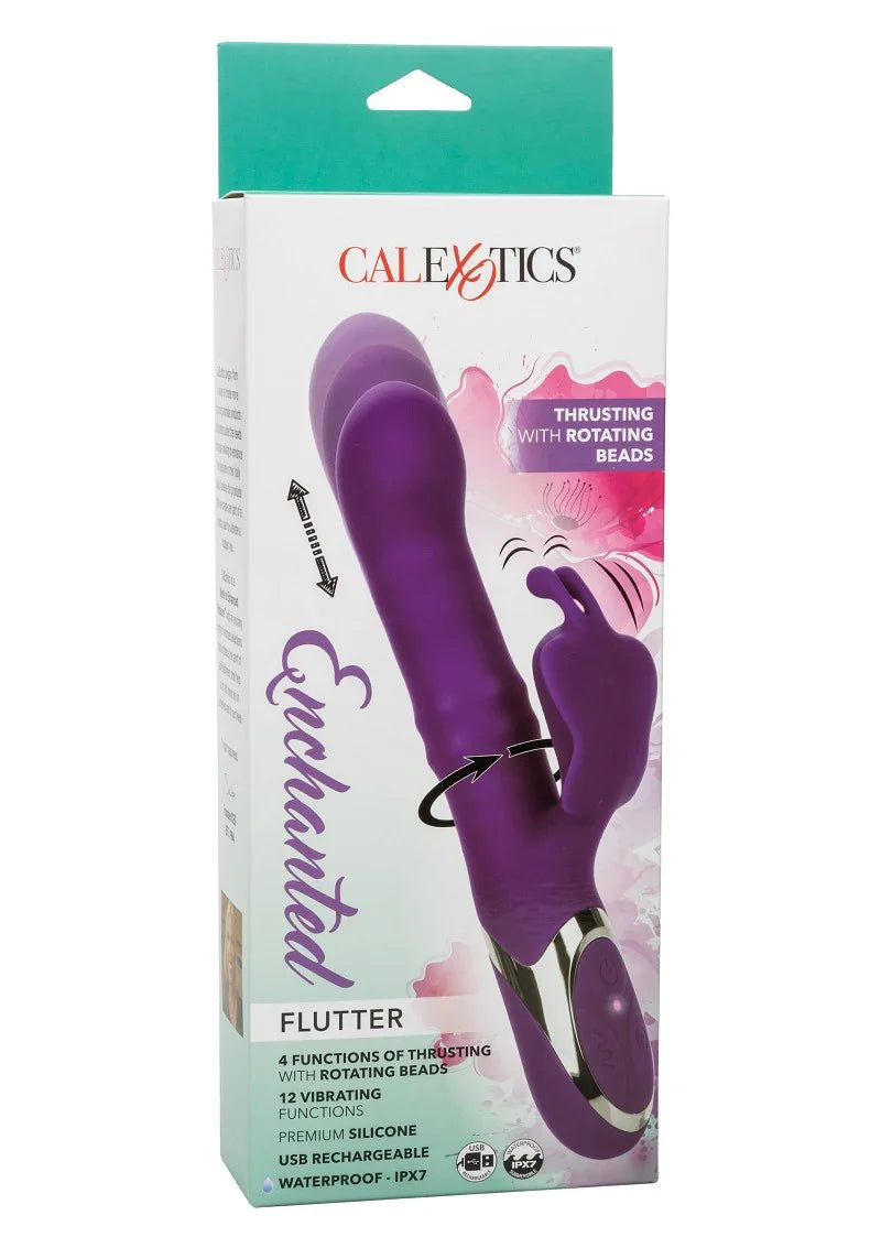Enchanted Flutter Double Vibrator with clit stimulation by CalExotics - Happytoys Sexshop: Toys for Feeling Happy & Easy 😊 - Discreet geleverd