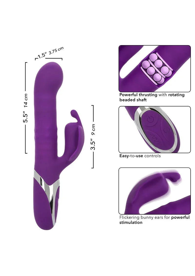 Enchanted Flutter Double Vibrator with clit stimulation by CalExotics - Happytoys Sexshop: Toys for Feeling Happy & Easy 😊 - Discreet geleverd