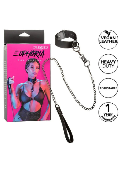 Euphoria Collection Collar with Chain Leash by CalExotics - Happytoys Sexshop: online sex shop for Feeling Happy & Easy 😊 - Discreet geleverd