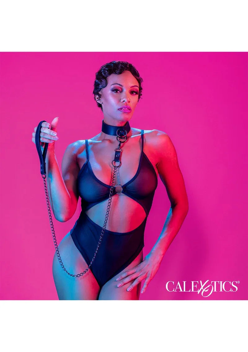 Euphoria Collection Collar with Chain Leash by CalExotics - Happytoys Sexshop: online sex shop for Feeling Happy & Easy 😊 - Discreet geleverd