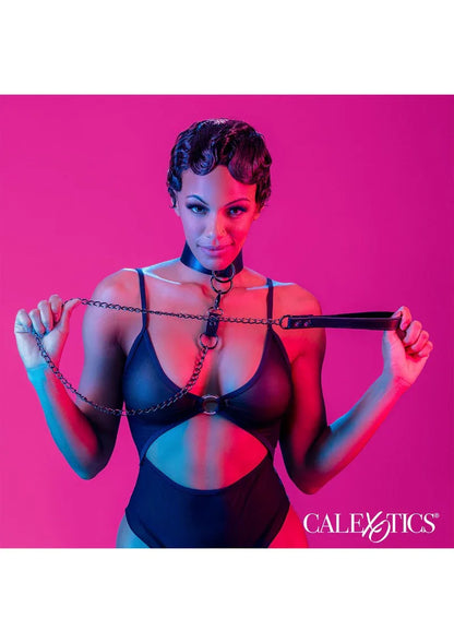 Euphoria Collection Collar with Chain Leash by CalExotics - Happytoys Sexshop: online sex shop for Feeling Happy & Easy 😊 - Discreet geleverd
