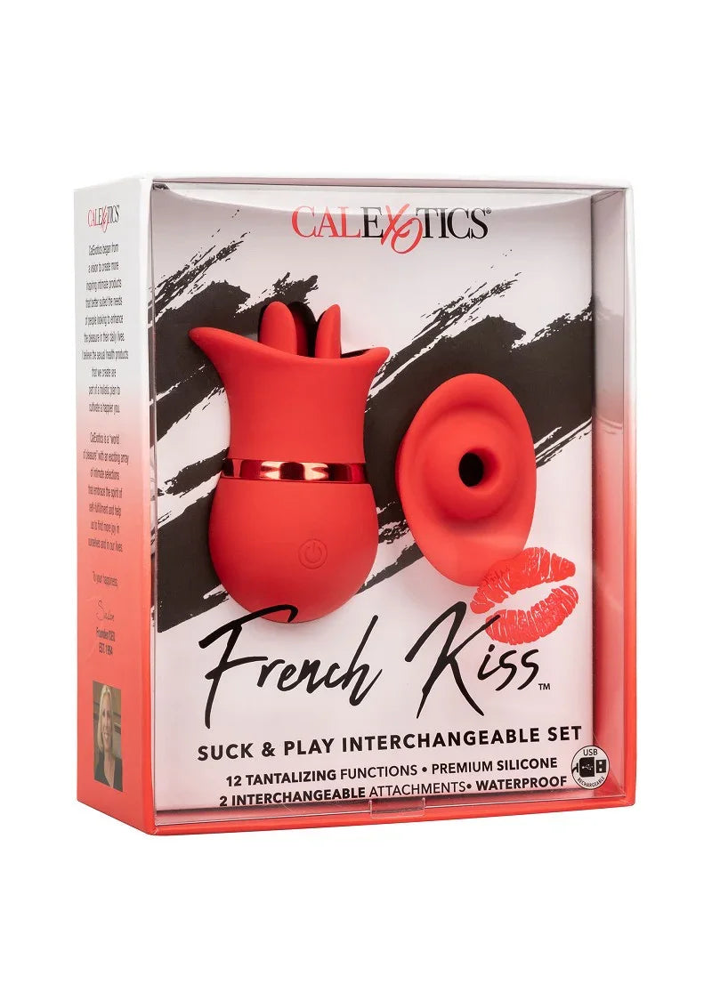 ♀ CalExotics French Kiss Suck & Play Interchangeable Set - Happytoys Sexshop: Toys for Feeling Happy & Easy 😊 - Discreet geleverd