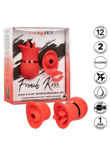 Bestel: French Kiss Suck & Play Interchangeable Set by CalExotics - bij Happytoys.nl, happytoys.be, Happytoys.ae: erotische sex webshop | liever Happy dan Easy ⭐⭐⭐⭐⭐