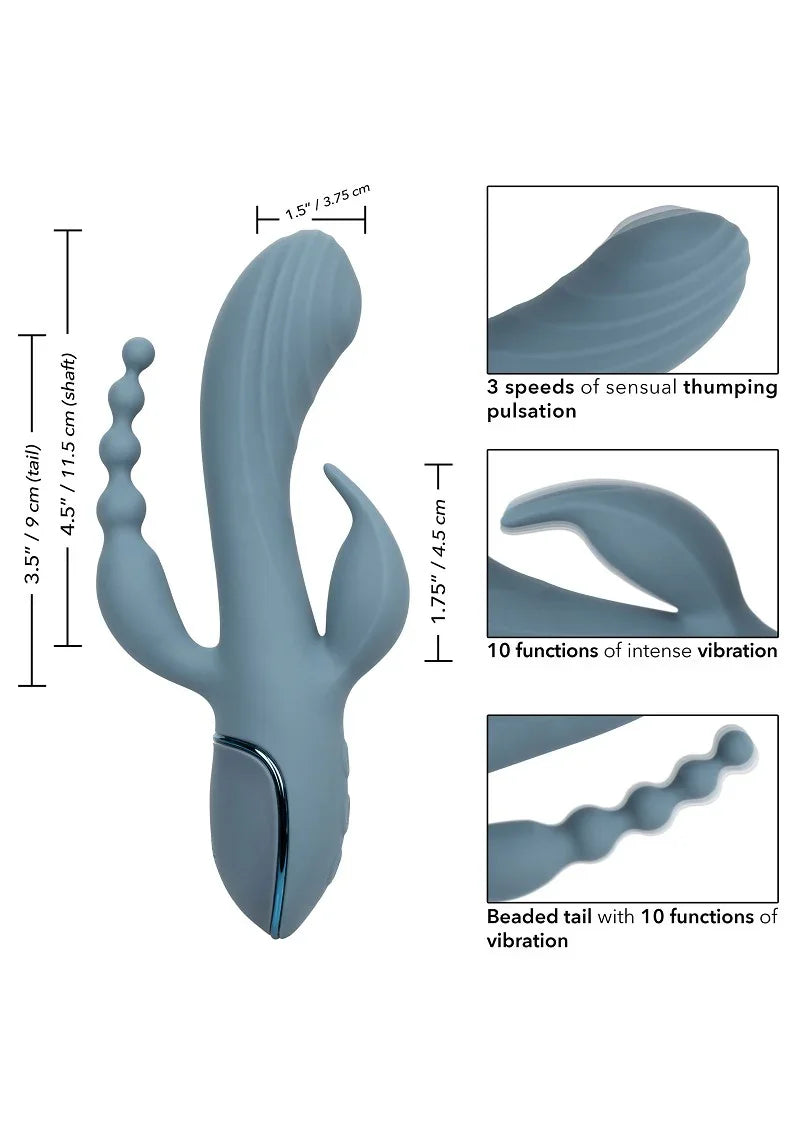 ♀ CalExotics III Triple Ecstasy triple vibrator - Happytoys Sexshop: Toys for Feeling Happy & Easy 😊 - Discreet geleverd