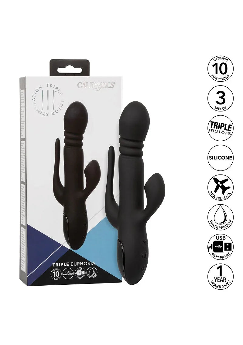 Triple Euphoria 3 double vibrator by CalExotics - Happytoys Sexshop: online sex shop for Feeling Happy & Easy 😊 - Discreet geleverd