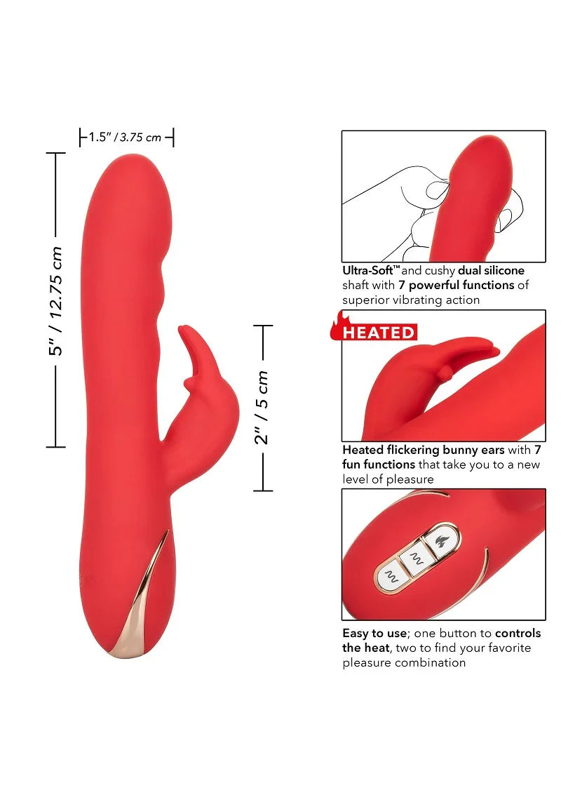 Jack Rabbit Signature Heated Silicone Ultra-Soft Rabbit by CalExotics - Happytoys Sexshop: Toys for Feeling Happy & Easy 😊 - Discreet geleverd