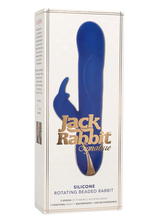 Jack Rabbit Signature Silicone Rotating Beaded Rabbit vibrator by CalExotics - Happytoys Sexshop: Toys for Feeling Happy & Easy 😊 - Discreet geleverd