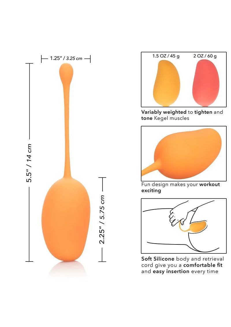 ♀ CalExotics Kegel Training Set Mango - Happytoys Sexshop: Toys for Feeling Happy & Easy 😊 - Discreet geleverd