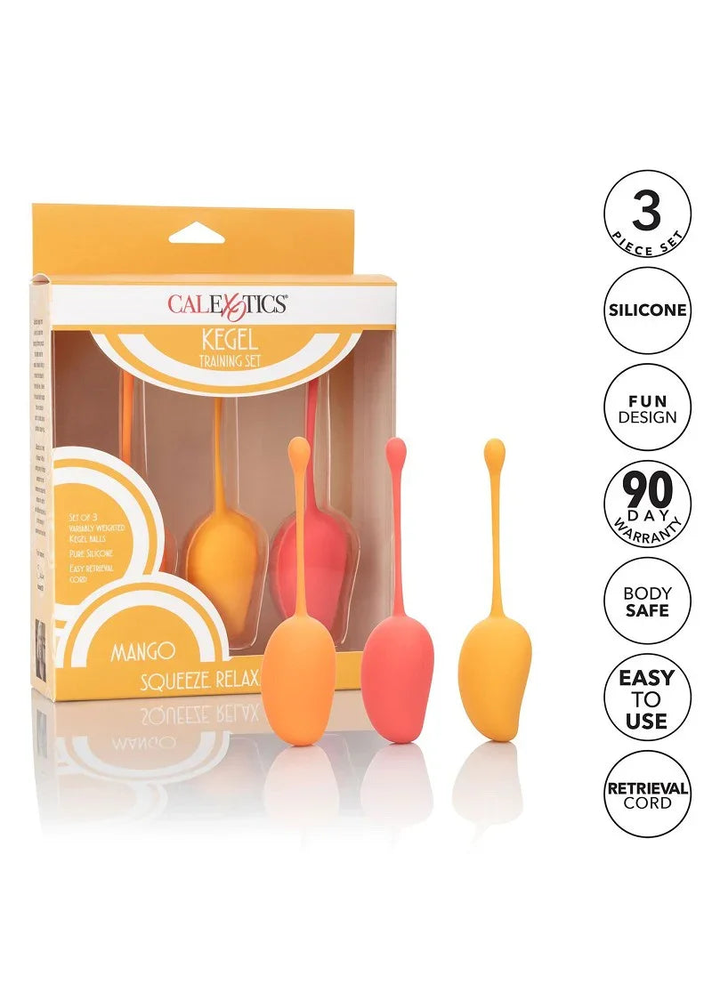 ♀ CalExotics Kegel Training Set Mango - Happytoys Sexshop: Toys for Feeling Happy & Easy 😊 - Discreet geleverd
