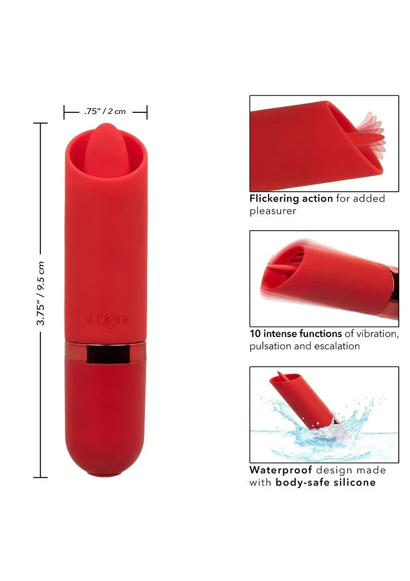 Bestel: Kyst Flicker mini lipstick vibrator met tong by CalExotics - bij Happytoys: de erotische sex webshop | liever Happy dan Easy ⭐⭐⭐⭐⭐