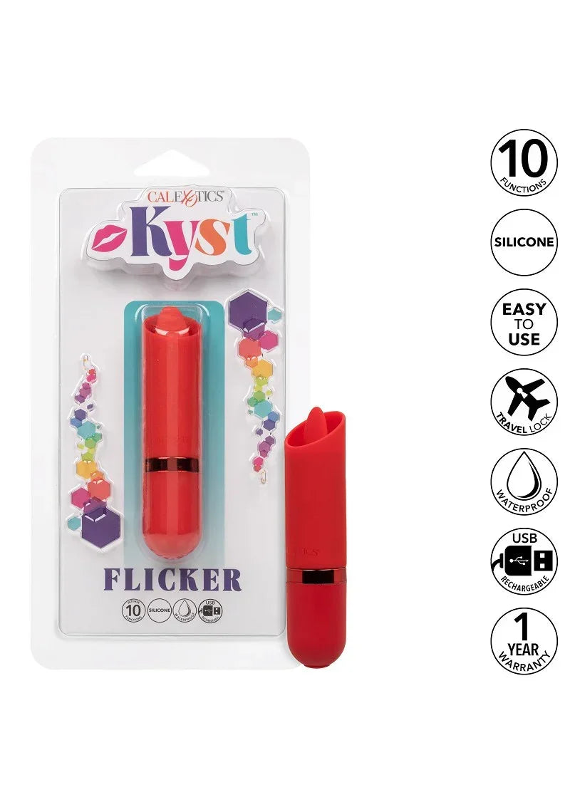 Bestel: Kyst Flicker mini lipstick vibrator met tong by CalExotics - bij Happytoys: de erotische sex webshop | liever Happy dan Easy ⭐⭐⭐⭐⭐