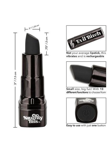 Naughty Bits Evil Bitch Lipstick Vibrator by CalExotics - Happytoys Sexshop: Toys for Feeling Happy & Easy 😊 - Discreet geleverd