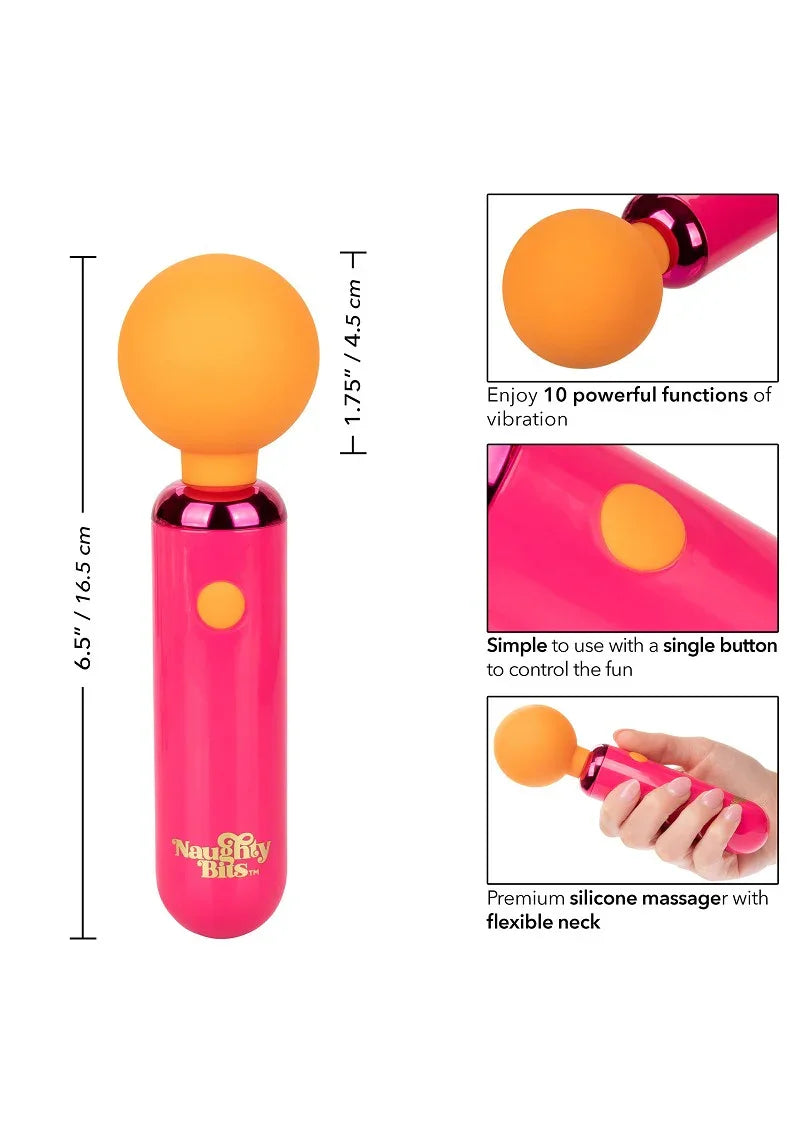 Naughty Bits Home Cumming Queen Vibrating Wand by CalExotics - Happytoys Sexshop: online sex shop for Feeling Happy & Easy 😊 - Discreet geleverd
