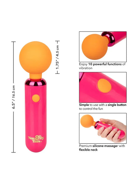Naughty Bits Home Cumming Queen Vibrating Wand by CalExotics - Happytoys Sexshop: online sex shop for Feeling Happy & Easy 😊 - Discreet geleverd