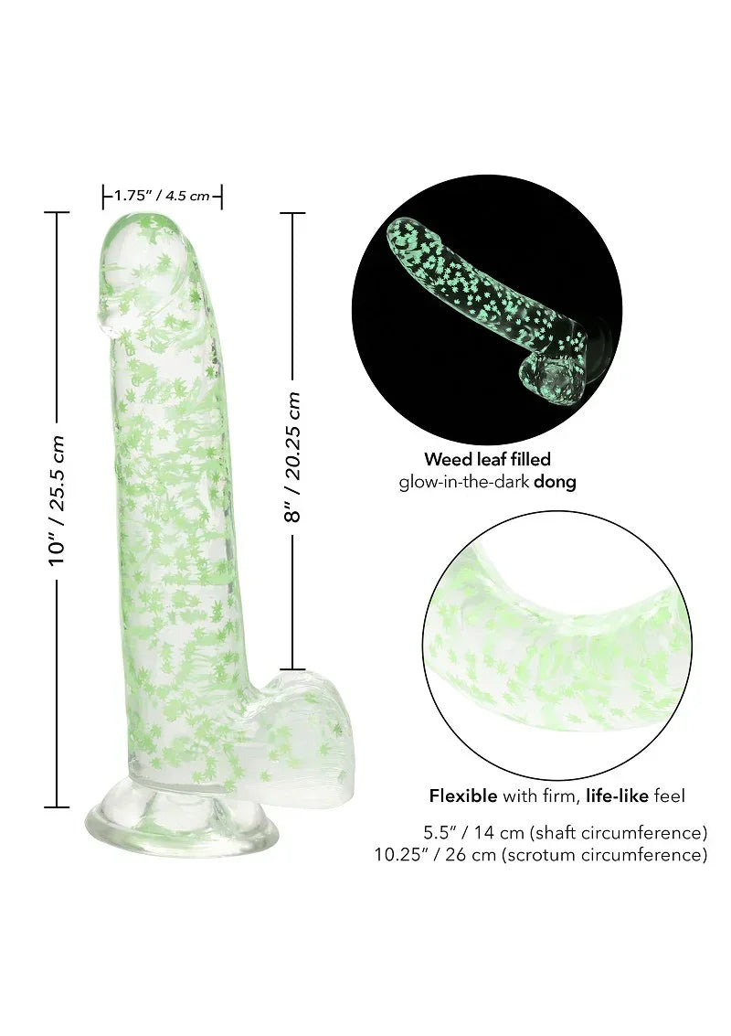 CalExoticsNaughtyBitsILeafDickGlow-In-The-DarkWeedLeafDildo810 @ Happytoys Sexshop: online sex shop for Feeling Happy & Easy 😊 the erotic store owned by a woman