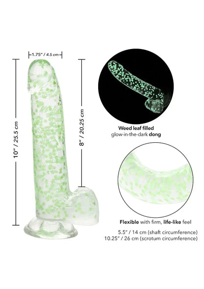 CalExoticsNaughtyBitsILeafDickGlow-In-The-DarkWeedLeafDildo810 @ Happytoys Sexshop: online sex shop for Feeling Happy & Easy 😊 the erotic store owned by a woman