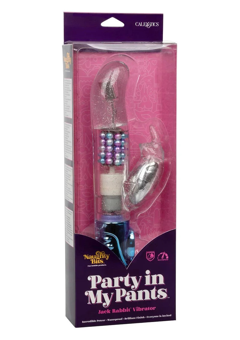 Naughty Bits Party in my Pants Jack Rabbit Vibrator CalExotics - Happytoys Sexshop: online sex shop for Feeling Happy & Easy 😊 - Discreet geleverd