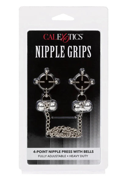 4 Point Nipple Press With Bells by CalExotics - Happytoys Sexshop: Toys for Feeling Happy & Easy 😊 - Discreet geleverd