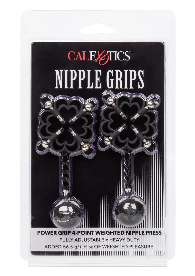 ♂ ♀ CalExotics Nipple Grips Power Grip 4-Point Weighted Nipple Press - Happytoys Sexshop: Toys for Feeling Happy & Easy 😊 - Discreet geleverd
