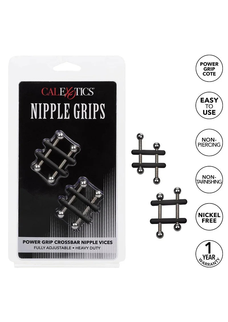 ♀ CalExotics Nipple Grips Power Grip Crossbar Nipple Vices - Happytoys Sexshop: online sex shop for Feeling Happy & Easy 😊 - Discreet geleverd