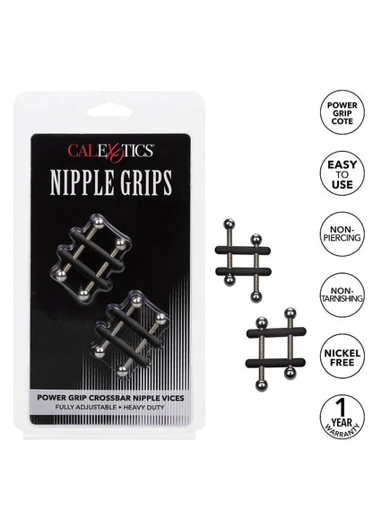♀ CalExotics Nipple Grips Power Grip Crossbar Nipple Vices - Happytoys Sexshop: online sex shop for Feeling Happy & Easy 😊 - Discreet geleverd