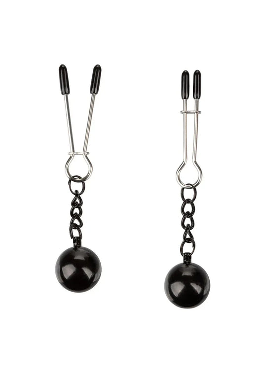 Weighted Tweezer Nipple Clamps by CalExotics - Happytoys Sexshop: Toys for Feeling Happy & Easy 😊 - Discreet geleverd