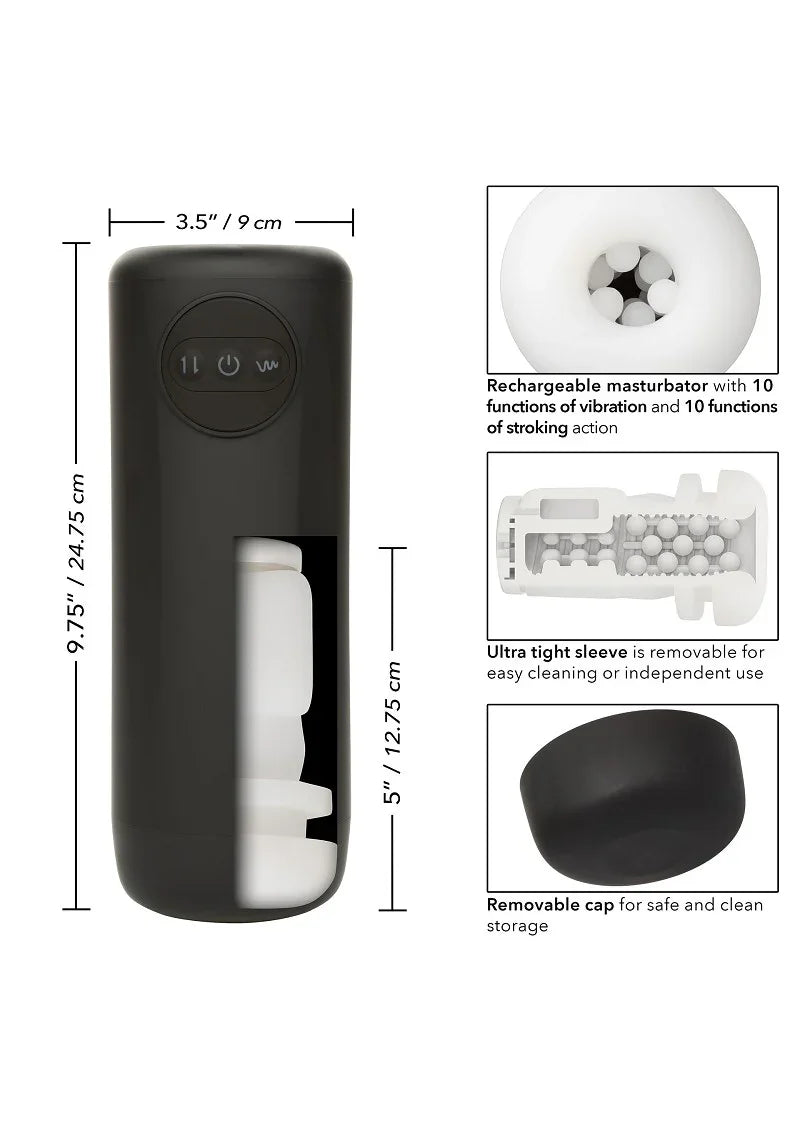 Optimum Power Vibrating and Thrusting Stroker by CalExotics - Happytoys Sexshop: online sex shop for Feeling Happy & Easy 😊 - Discreet geleverd