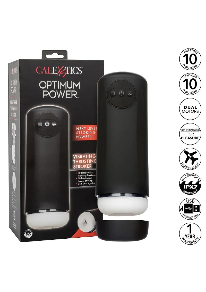 Optimum Power Vibrating and Thrusting Stroker by CalExotics - Happytoys Sexshop: online sex shop for Feeling Happy & Easy 😊 - Discreet geleverd