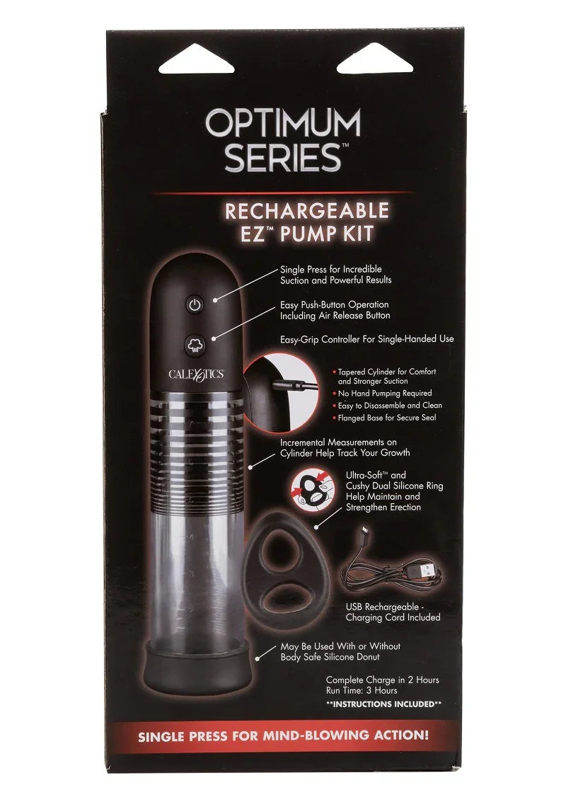 ♂ CalExotics Optimum Series Rechargeable EZ Pump Kit - Happytoys Sexshop: Toys for Feeling Happy & Easy 😊 - Discreet geleverd