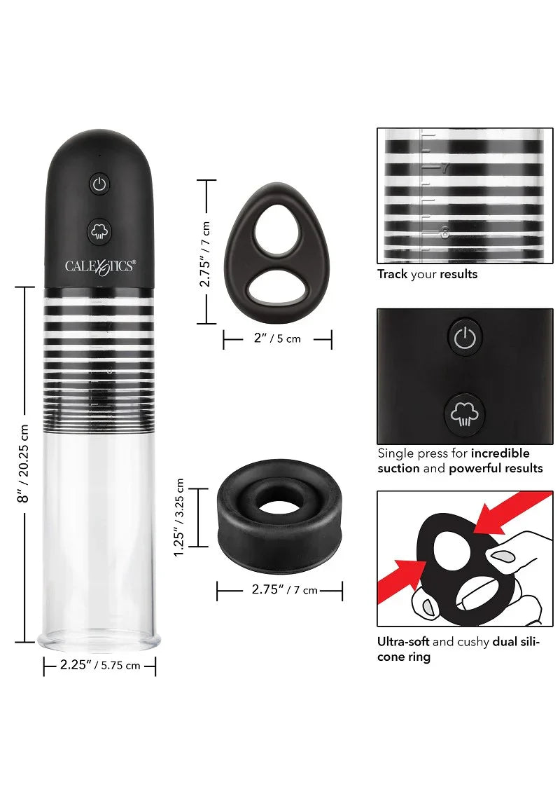 ♂ CalExotics Optimum Series Rechargeable EZ Pump Kit - Happytoys Sexshop: Toys for Feeling Happy & Easy 😊 - Discreet geleverd