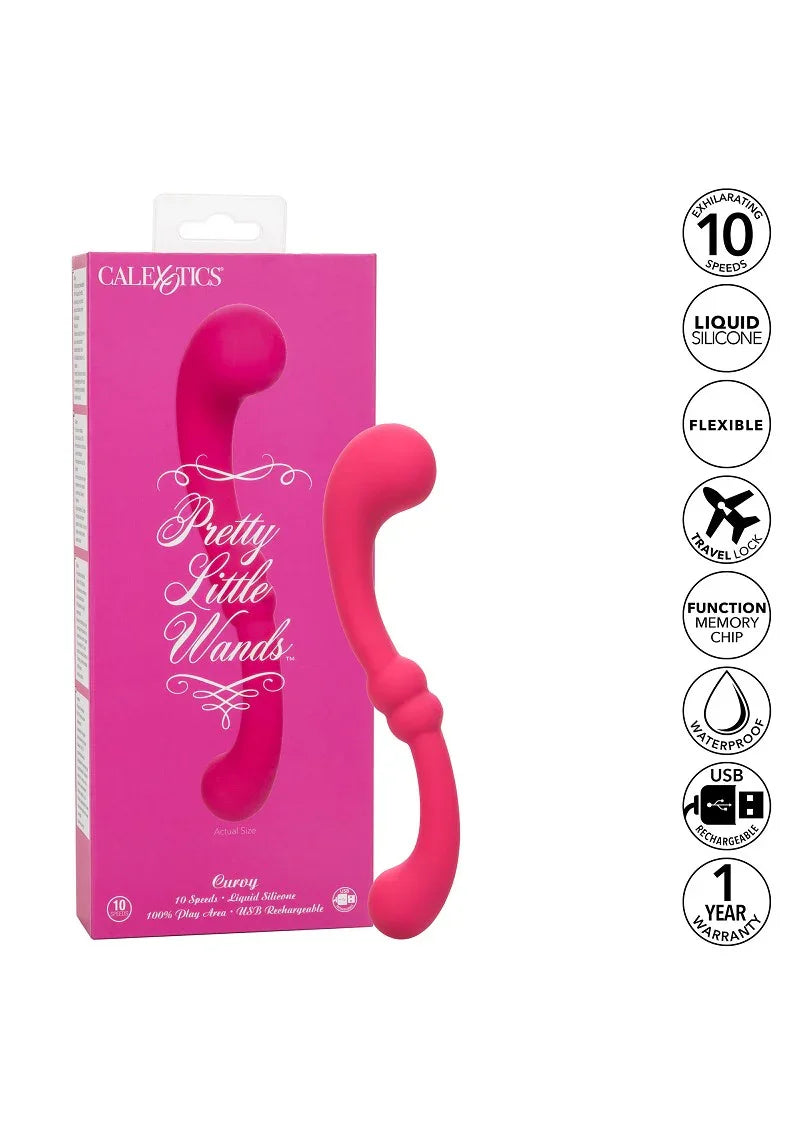 Pretty Little Wands Curvy vibrator by CalExotics - Happytoys Sexshop: Toys for Feeling Happy & Easy 😊 - Discreet geleverd