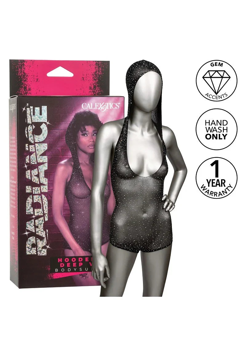 Radiance Hooded Deep V Body Suit by CalExotics - Happytoys Sexshop: Toys for Feeling Happy & Easy 😊 - Discreet geleverd