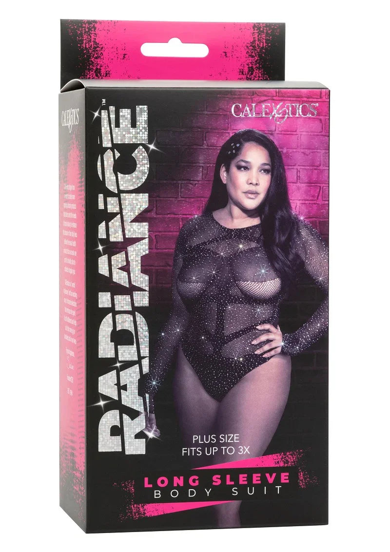 y CalExotics Radiance Plus Size Long Sleeve Body Suit - Happytoys Sexshop: Toys for Feeling Happy & Easy 😊 - Discreet geleverd