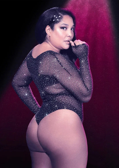 y CalExotics Radiance Plus Size Long Sleeve Body Suit - Happytoys Sexshop: Toys for Feeling Happy & Easy 😊 - Discreet geleverd