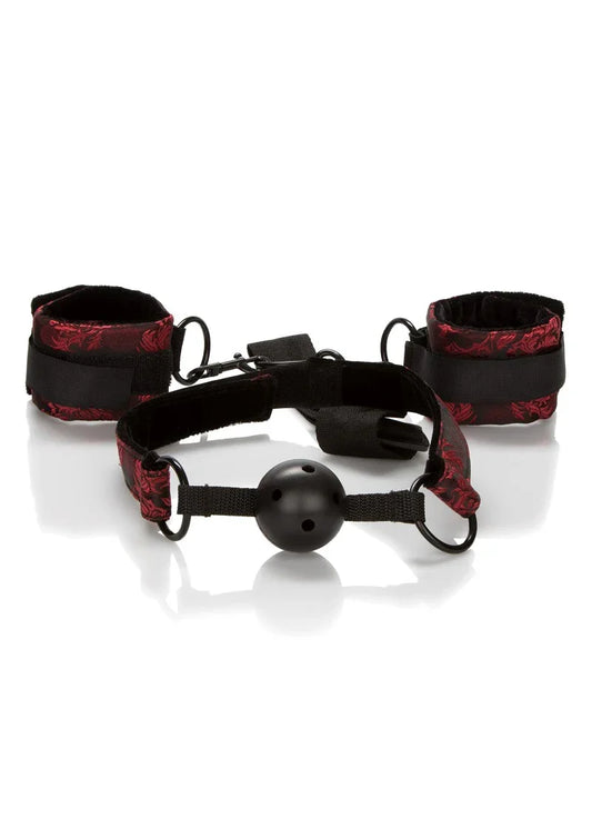 CalExotics Scandal Breathable Ball Gag Met Handboeien - Happytoys Sexshop: Toys for Feeling Happy & Easy 😊 - Discreet geleverd