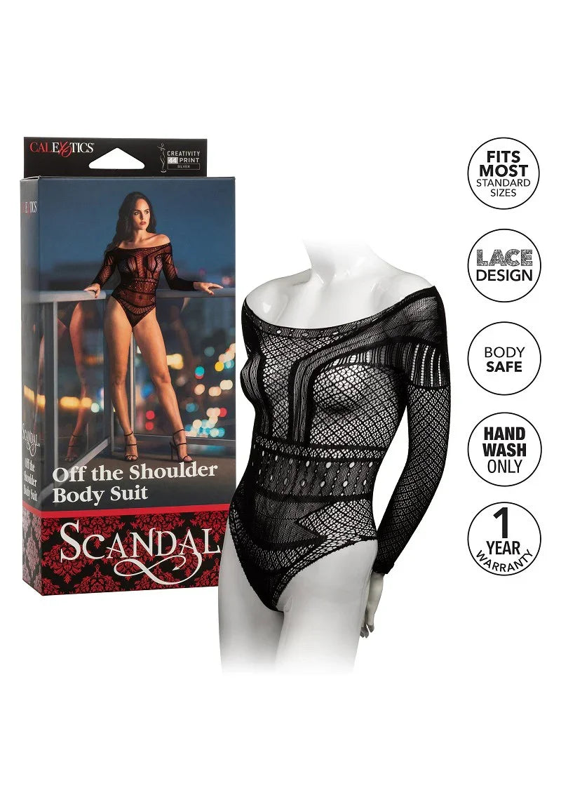 ♀ CalExotics Scandal Off the Shoulder Body Suit - Happytoys Sexshop: Toys for Feeling Happy & Easy 😊 - Discreet geleverd