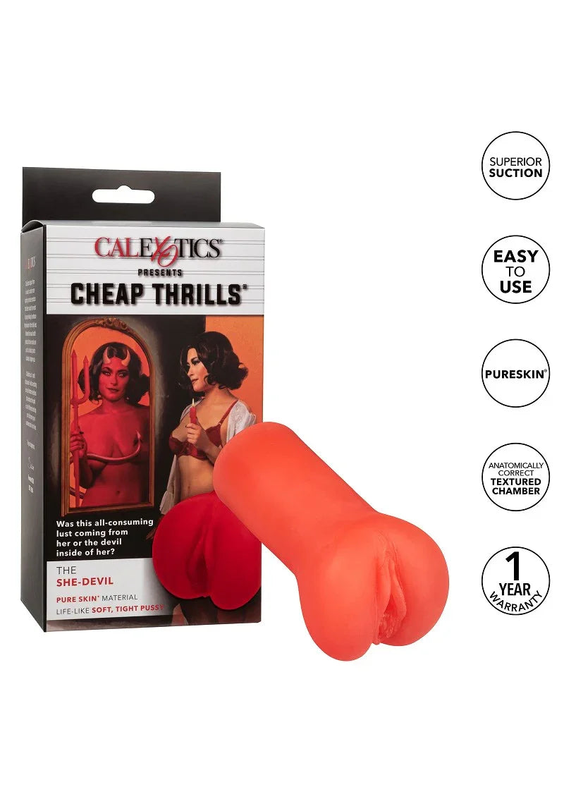 ♂ CalExotics Cheap Thrills The She-Devil Masturbator Stroker - Happytoys Sexshop: Toys for Feeling Happy & Easy 😊 - Discreet geleverd