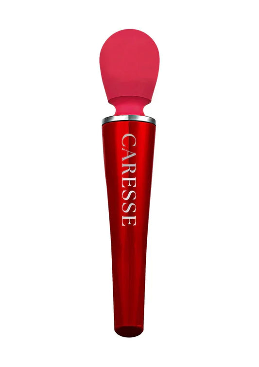 Compact Wand Massager Red by Caresse - Happytoys Sexshop: Toys for Feeling Happy & Easy 😊 - Discreet geleverd