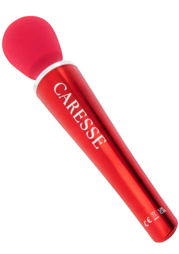 Compact Wand Massager Red by Caresse - Happytoys Sexshop: Toys for Feeling Happy & Easy 😊 - Discreet geleverd