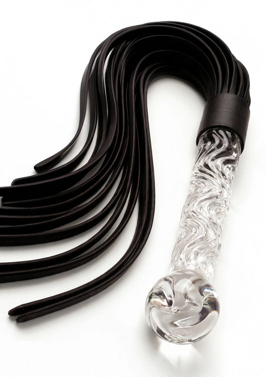 Bestel: Crystal Leather Whip ToyJoy Glass Worxx - bij Happytoys: de erotische sex webshop | liever Happy dan Easy ⭐⭐⭐⭐⭐