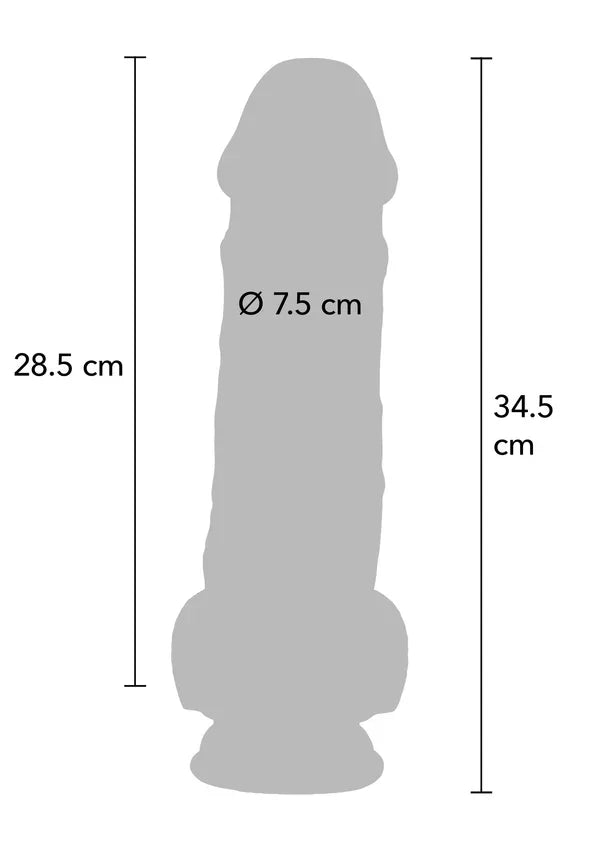 Deluxe Dual Density Thick Dildo TPE 34.5 cm by ToyJoy - Happytoys Sexshop: online sex shop for Feeling Happy & Easy 😊 - Discreet geleverd