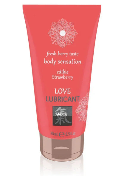Bestel: Edible Love Lubricant 75 ml Strawberry Shiatsu Hot - bij Happytoys.nl, happytoys.be, Happytoys.ae: erotische sex webshop | liever Happy dan Easy ⭐⭐⭐⭐⭐