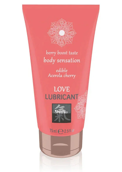 Bestel: Edible Love Lubricant 75 ml Cherry by Shiatsu Hot - bij Happytoys: de erotische sex webshop | liever Happy dan Easy ⭐⭐⭐⭐⭐
