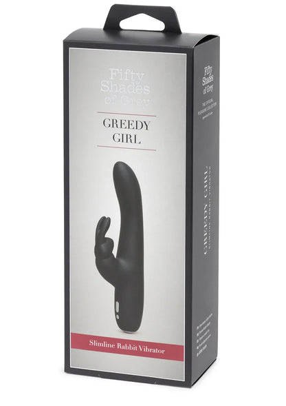 Greedy Girl Rechargeable Slimline Rabbit Vibrator Fifty Shades of Grey - Happytoys Sexshop: Toys for Feeling Happy & Easy 😊 - Discreet geleverd
