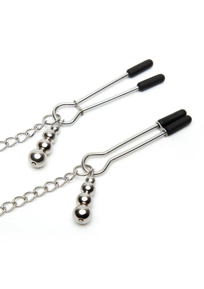 Play Nice Satin & Lace Collar & Nipple Clamps by Fifty Shades of Grey - Happytoys Sexshop: Toys for Feeling Happy & Easy 😊 - Discreet geleverd